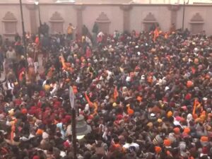 Crowd gathered in Ayodhya