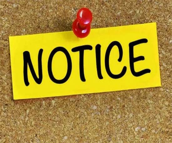 Notice to Political Parties