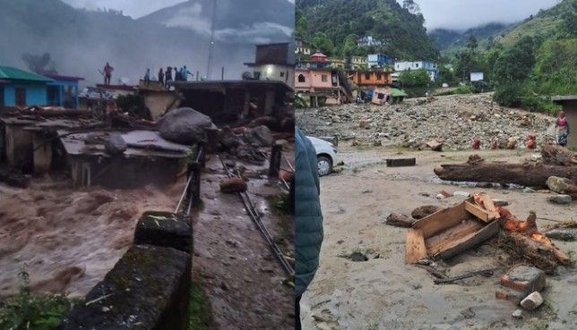 Chamoli Aapda- नंदानगर में मलबे में दबे मकान, बचाव जारी